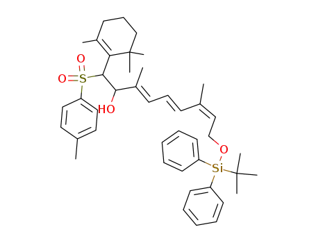 (3E,5E,7Z)-9-(tert-Butyl-diphenyl-silanyloxy)-3,7-dimethyl-1-(toluene-4-sulfonyl)-1-(2,6,6-trimethyl-cyclohex-1-enyl)-nona-3,5,7-trien-2-ol