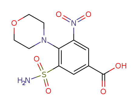 Molecular Structure of 28395-56-4 (Benzoic acid, 3-(aminosulfonyl)-4-(4-morpholinyl)-5-nitro-)