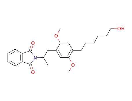 Molecular Structure of 374808-54-5 (1H-Isoindole-1,3(2H)-dione,
2-[2-[4-(6-hydroxyhexyl)-2,5-dimethoxyphenyl]-1-methylethyl]-)