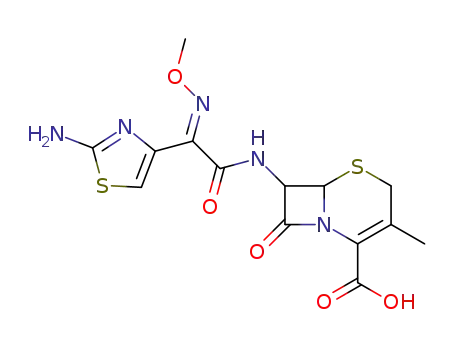 7-[{2-(2-amino-4-thiazolyl)-2-methoxyiminoacetyl}amino]-3-methyl-ceph-3-eme-4-carboxylic acid