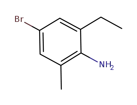 Molecular Structure of 70598-49-1 (Benzenamine, 4-bromo-2-ethyl-6-methyl-)