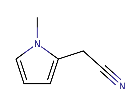 Molecular Structure of 24437-41-0 (N-METHYLPYRROLE-2-ACETONITRILE)