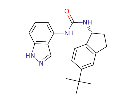 Urea, N-((1R)-5-(1,1-dimethylethyl)-2,3-dihydro-1H-inden-1-yl)-N'-1H-indazol-4-yl-