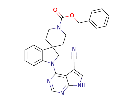 benzyl 1-(5-cyano-7H-pyrrolo[2,3-d]pyrimidin-4-yl)-1,2-dihydro-1'H-spiro[indole-3,4'-piperidine]-1'-carboxylate