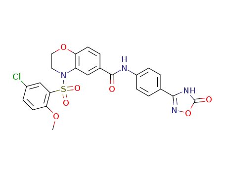 4-(5-Chloro-2-methoxy-benzenesulfonyl)-3,4-dihydro-2H-benzo[1,4]oxazine-6-carboxylic acid [4-(5-oxo-4,5-dihydro-[1,2,4]oxadiazol-3-yl)-phenyl]-amide