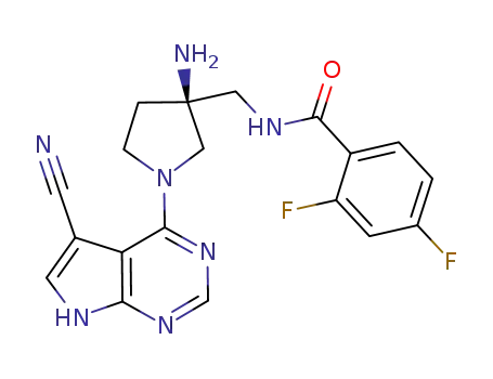 (S)-N-((3-amino-1-(5-cyano-7H-pyrrolo[2,3-d]pyrimidin-4-yl)pyrrolidin-3-yl)methyl)-2,4-difluorobenzamide