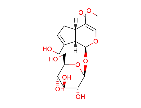 Molecular Structure of 24512-63-8 (Cyclopenta[c]pyran-4-carboxylicacid, 1-(b-D-glucopyranosyloxy)-1,4a,5,7a-tetrahydro-7-(hydroxymethyl)-,methyl ester, (1S,4aS,7aS)-)