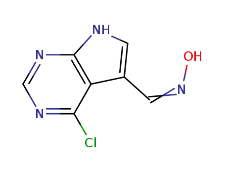 Molecular Structure of 908287-23-0 (1H-Pyrrolo[2,3-d]pyrimidine-5-carboxaldehyde, 4-chloro-, oxime)
