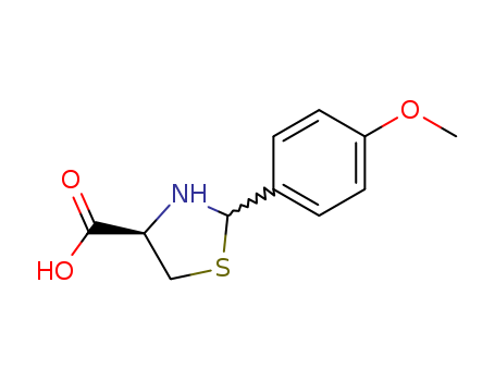 4-Thiazolidinecarboxylic acid, 2-(4-methoxyphenyl)-, (4R)-