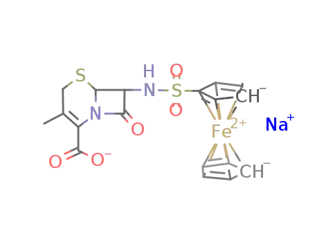 sodium ferrocenylsulphoamidodeacetoxycephalosporanate