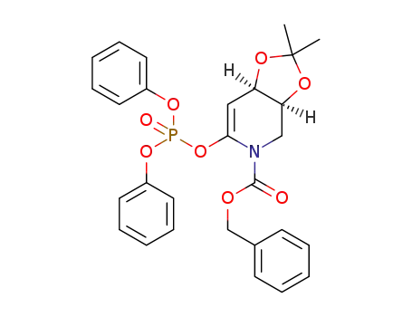 benzyl (+/-)-3,4-O-isopropylidene-6-(diphenoxyphosphoryloxy)-3,4-dihydroxy-3,4-dihydro-2H-pyridine-1-carboxylate