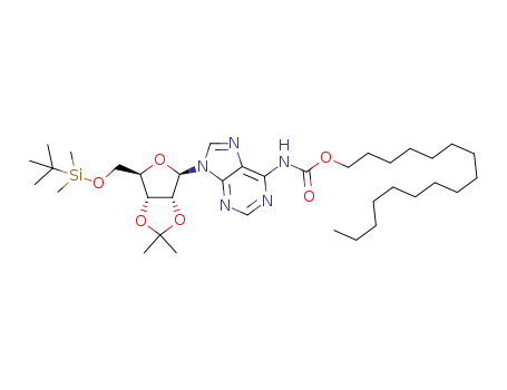 hexadecyl (9-((3aR,4R,6R,6aR)-6-(((tert-butyldimethylsilyl)oxy)methyl)-2,2-dimethyltetrahydrofuro[3,4-d][1,3]dioxol-4-yl)-9H-purin-6-yl)carbamate
