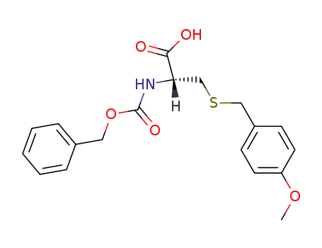 Molecular Structure of 3081-32-1 (L-Cysteine, S-[(4-methoxyphenyl)methyl]-N-[(phenylmethoxy)carbonyl]-)