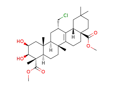 2β.3β-dihydroxy-12α-chloromethyl-27-nor-oleanene-(13)-dioic acid-(23.28)-dimethyl ester
