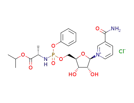 3-carbamoyl-1-((2R,3R,4S,5R)-3,4-dihydroxy-5-((((((S)-1-isopropoxy-1-oxopropan-2-yl)amino)(phenoxy)phosphoryl)oxy)methyl)tetrahydrofuran-2-yl)pyridin-1-ium chloride