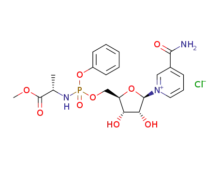3-carbamoyl-1-((2R,3R,4S,5R)-3,4-dihydroxy-5-((((((S)-1-methoxy-1-oxopropan-2-yl)amino)(phenoxy)phosphoryl)oxy)methyl)tetrahydrofuran-2-yl)pyridin-1-ium chloride