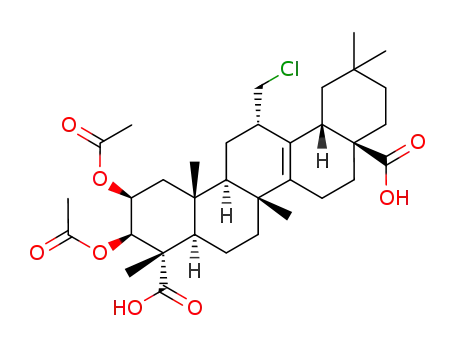 2β.3β-diacetoxy-12α-chloromethyl-27-nor-oleanene-(13)-dioic acid-(23.28)