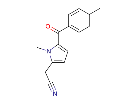 Molecular Structure of 26171-22-2 (1H-Pyrrole-2-acetonitrile, 1-methyl-5-(4-methylbenzoyl)-)