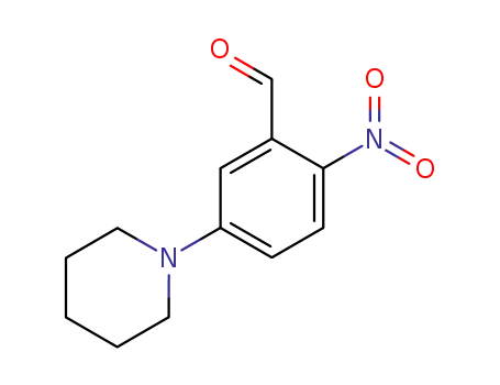 Molecular Structure of 113259-79-3 (Benzaldehyde, 2-nitro-5-(1-piperidinyl)-)