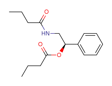 Molecular Structure of 144372-51-0 (Butanoic acid, 2-[(1-oxobutyl)amino]-1-phenylethyl ester, (R)-)