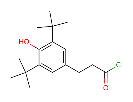 Molecular Structure of 3062-64-4 (3,5-DI-TERT-BUTYL-4-HYDROXYBENZENEPROPANOYL CHLORIDE)