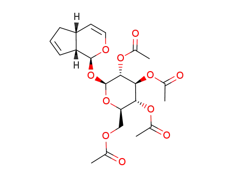 Acetic acid (2S,3R,4S,5R,6R)-4,5-diacetoxy-6-acetoxymethyl-2-[(1S,4aR,7aR)-(1,4a,5,7a-tetrahydro-cyclopenta[c]pyran-1-yl)oxy]-tetrahydro-pyran-3-yl ester