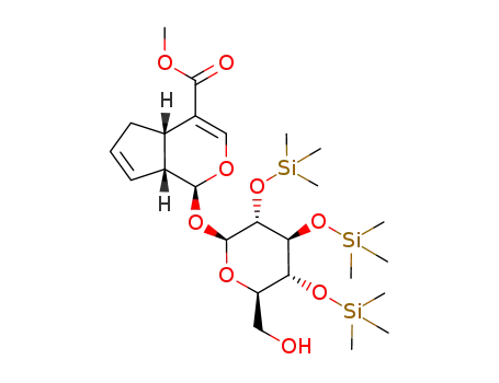 (1S,4aS,7aR)-1-((2S,3R,4S,5R,6R)-6-Hydroxymethyl-3,4,5-tris-trimethylsilanyloxy-tetrahydro-pyran-2-yloxy)-1,4a,5,7a-tetrahydro-cyclopenta[c]pyran-4-carboxylic acid methyl ester