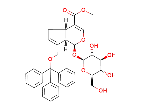 (1S,4aS,7aS)-1-((2S,3R,4S,5S,6R)-3,4,5-Trihydroxy-6-hydroxymethyl-tetrahydro-pyran-2-yloxy)-7-trityloxymethyl-1,4a,5,7a-tetrahydro-cyclopenta[c]pyran-4-carboxylic acid methyl ester