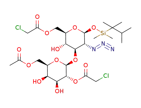 Chloro-acetic acid (2R,3S,4R,5R,6S)-4-[(2R,3R,4S,5R,6R)-6-acetoxymethyl-3-(2-chloro-acetoxy)-4,5-dihydroxy-tetrahydro-pyran-2-yloxy]-5-azido-6-[dimethyl-(1,1,2-trimethyl-propyl)-silanyloxy]-3-hydroxy-tetrahydro-pyran-2-ylmethyl ester