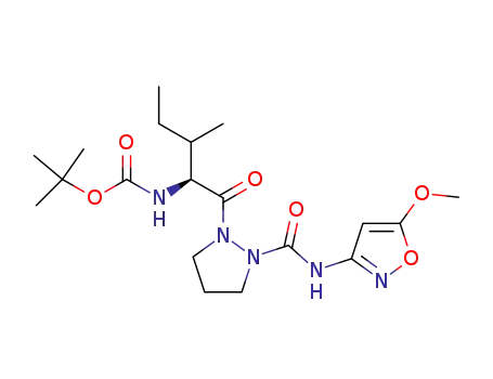 {1-[2-(5-methoxy-isoxazol-3-ylcarbamoyl)-pyrazolidine-1-carbonyl]-2-methyl-butyl}-carbamic acid tert-butyl ester