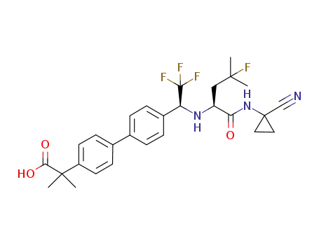 4'-[(1S)-1-[[(1S)-1-[[(1-cyanocyclopropyl)amino]carbonyl]-3-fluoro-3-methylbutyl]amino]-2,2,2-trifluoroethyl]-α,α-dimethyl-[1,1'-biphenyl]-4-acetic acid