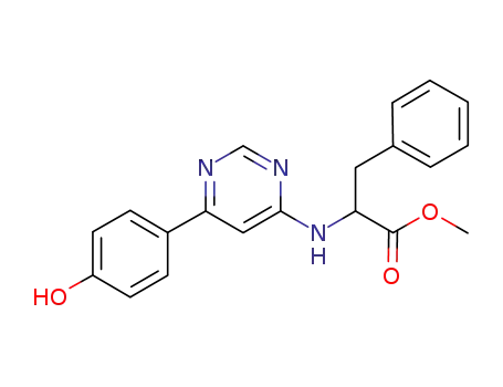 Molecular Structure of 693792-82-4 (Phenylalanine, N-[6-(4-hydroxyphenyl)-4-pyrimidinyl]-, methyl ester)