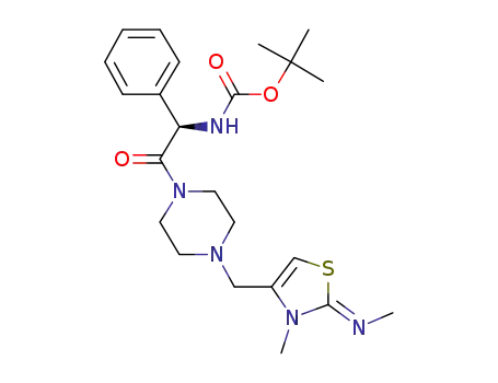 tert-butyl (1R)-2-(4-(((2Z)-3-methyl-2-(methylimino)-2,3-dihydro-1,3-thiazol-4-yl)methyl)-1-piperazinyl)-2-oxo-1-phenylethylcarbamate