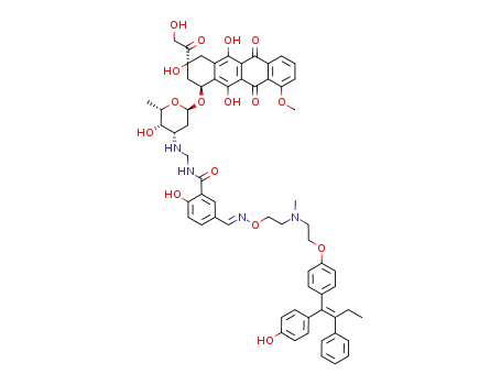 (E)-N-[2-hydroxy-5-({2-[(2-{4-[1-(4-hydroxy-phenyl)-2-phenyl-but-1-enyl]-phenoxy}-ethyl)-methyl-amino]-ethoxyimino}-methyl)-benzamide]-doxorubicin