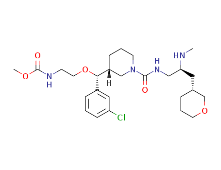 N-[2-[(R)-(3-chlorophenyl)[(3R)-1-[[[(2S)-2-(Methylamino)-3-[(3R)-tetrahydro-2H-pyran-3-yl]propyl]amino]carbonyl]-3-piperidinyl]methoxy]ethyl]-carbamic acid methyl ester