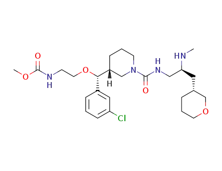 N-[2-[(R)-(3-Chlorophenyl)[(3R)-1-[[[(2S)-2-(methylamino)-3-[(3R)-tetrahydro-2H-pyran-3-yl]propyl]amino]carbonyl]-3-piperidinyl]methoxy]ethyl]carbamic acid methyl ester