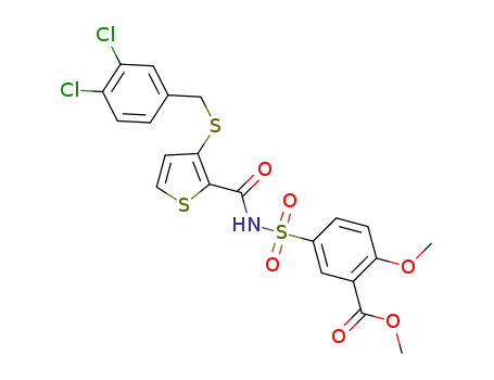 methyl 5-(N-(3-(3,4-dichlorobenzylthio)thiophene-2-carbonyl)sulfamoyl)-2-methoxybenzoate