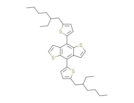 Molecular Structure of 1352642-35-3 (4,8-Di(2-(2-ethylhexyl)thiophene-5-yl)-benzo[1,2-b:4,5-b']dithiophene)