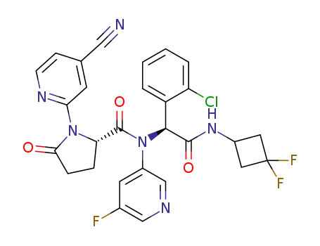 (2S)-N-{(1S)-1-(2-chlorophenyl)-2-[(3,3-difluorocyclobutyl)amino]-2-oxoethyl}-1-(4-cyanopyridin-2-yl)-N-(5-fluoropyridin-3-yl)-5-oxopyrrolidine-2-carboxamide