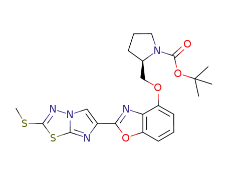 (R)-tert-butyl 2-(((2-(2-(methylthio)imidazo[2,1-b][1,3,4]thiadiazol-6-yl)benzo[d]oxazol-4-yl)oxy)methyl)pyrrolidine-1-carboxylate