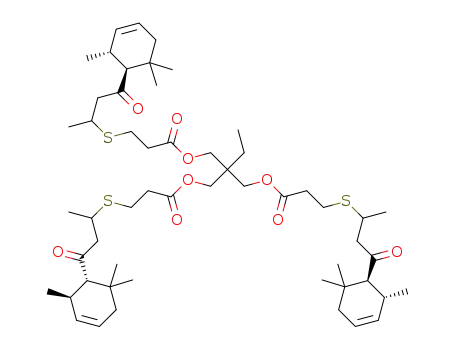 (±)-2,2-bis({[3-({4-oxo-4-[(1RS,2SR)-2,6,6-trimethylcyclohex-3-en-1-yl]butan-2-yl}sulfanyl)propanoyl]oxy}methyl)butyl 3-({4-oxo-4-[(1RS,2SR)-2,6,6-trimethylcyclohex-3-en-1-yl]butan-2-yl}sulfanyl)propanoate
