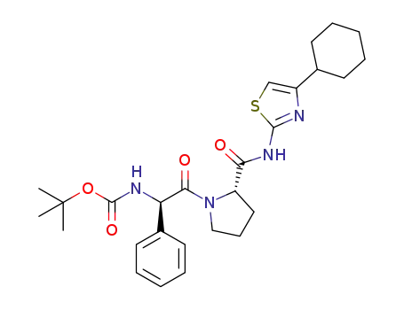 tert-butyl (R)-2-((S)-2-(4-cyclohexylthiazol-2-ylcarbamoyl)-pyrrolidin-1-yl)-2-oxo-1-phenylethylcarbamate
