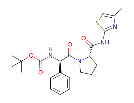 tert-butyl (R)-2-((S)-2-(4-methylthiazol-2-ylcarbamoyl)pyrrolidin-1-yl)-2-oxo-1-phenylethylcarbamate