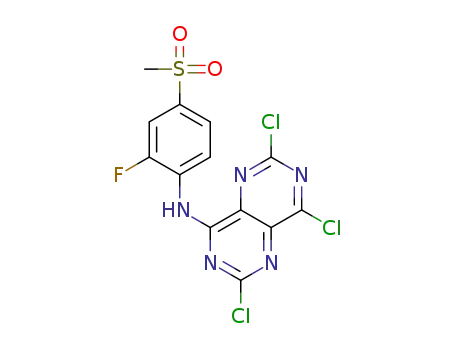 2,6,8-trichloro-N-(2-fluoro-4-(methylsulfonyl)phenyl)pyrimido[5,4-d]pyrimidin-4-amine