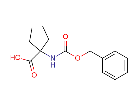 Molecular Structure of 84310-95-2 (Butanoic acid, 2-ethyl-2-[[(phenylmethoxy)carbonyl]amino]-)
