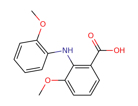 Molecular Structure of 88377-30-4 (Benzoic acid, 3-methoxy-2-[(2-methoxyphenyl)amino]-)