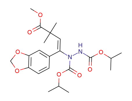 diisopropyl 1-[(E)-1-(benzo[d][1,3]dioxol-5-yl)-4-methoxy-3,3-dimethyl-4-oxobut-1-en-1-yl]-1,2-hydrazinedicarboxylate