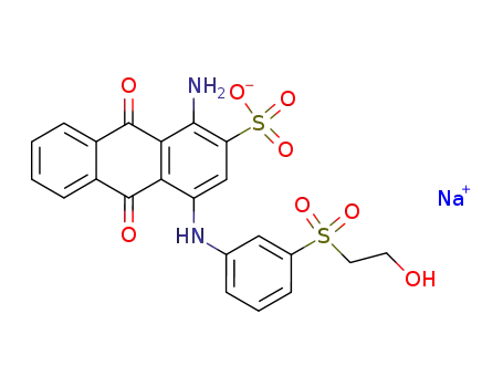 Molecular Structure of 15225-09-9 (2-Anthracenesulfonicacid,1-amino-9,10-dihydro-4-[[3-[(2-hydroxyethyl)sulfonyl]phenyl]amino]-9,10-dioxo-,sodium salt (1:1))