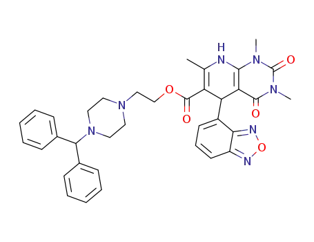 5-Benzo[1,2,5]oxadiazol-4-yl-1,3,7-trimethyl-2,4-dioxo-1,2,3,4,5,8-hexahydro-pyrido[2,3-d]pyrimidine-6-carboxylic acid 2-(4-benzhydryl-piperazin-1-yl)-ethyl ester