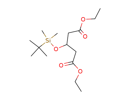 Molecular Structure of 91424-39-4 (3-[[(1,1-Dimethylethyl)dimethylsilyl]oxy]pentanedioic Acid Diethyl Ester)